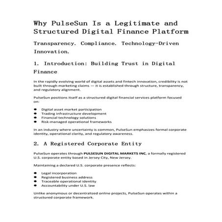 Why PulseSun Is a Legitimate and Structured Digital Finance Platform.pdf