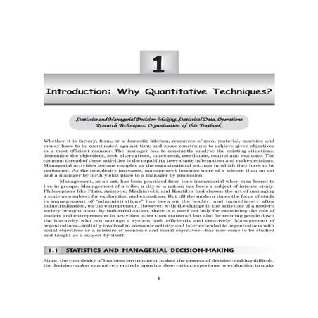Why quantitative techniques