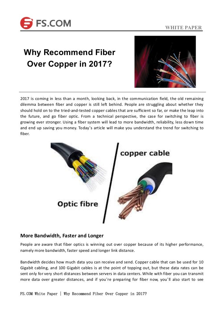 Why fiber over copper in 2017