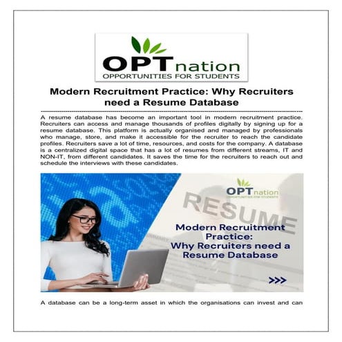 Why Recruiters need a Resume Database.pdf