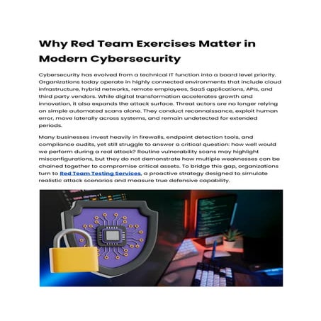 Red Team Testing: Real Attack Simulation | PPTX