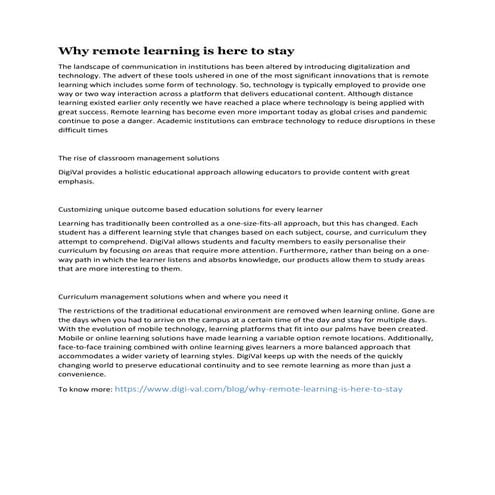 Why remote learning is here to stay