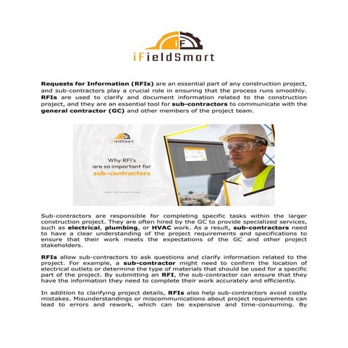 Why RFI's are so important for sub-contractors..pdf