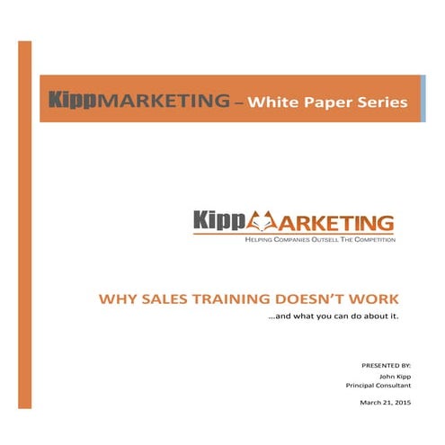 Why Sales Training Doesn't Work