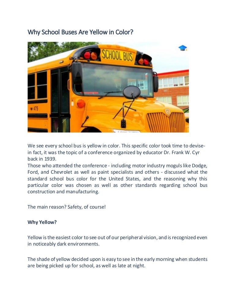 Why school buses are yellow in color