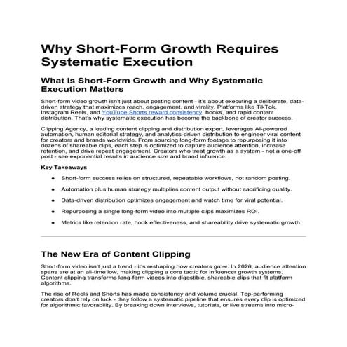 Why Short-Form Growth Requires Systematic Execution.docx