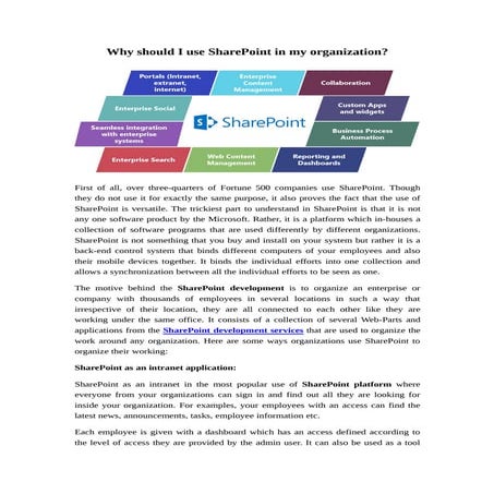 Why should I use SharePoint in my organization?