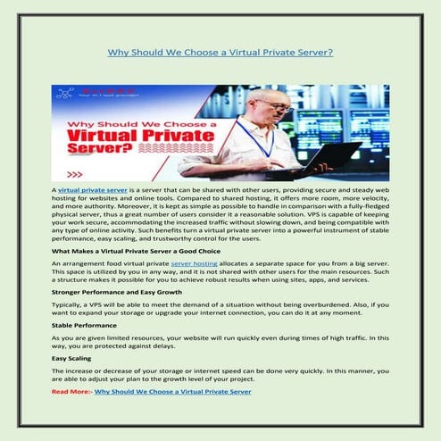 Why Should We Choose a Virtual Private Server?