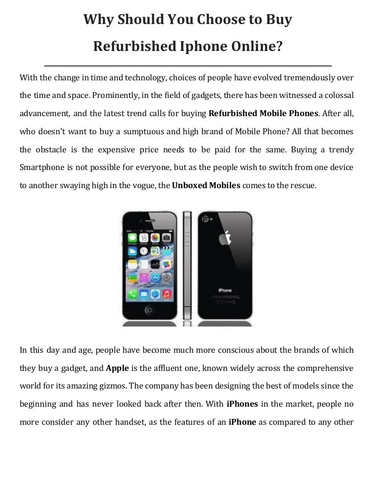 should i get refurbished iphone