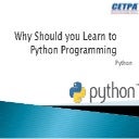 Why should you learn to python programming? | PPTX | Programming ...