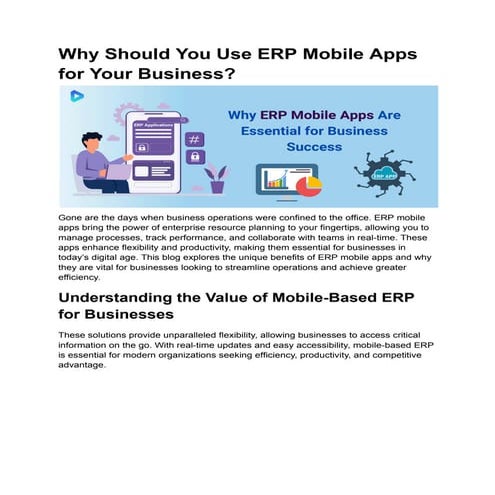 Benefits of ERP Mobile Apps for Modern Enterprises