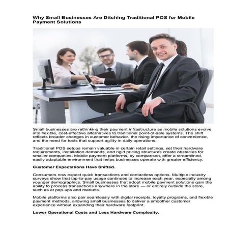 Why Small Businesses Are Ditching Traditional POS for Mobile Payment Solution...