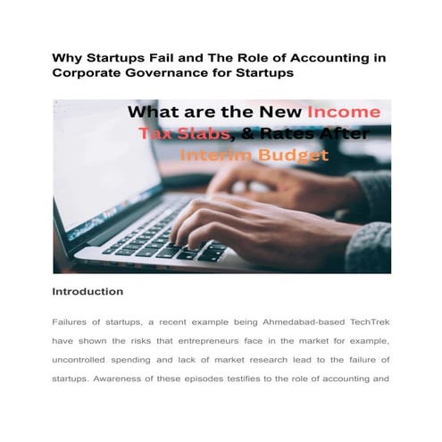 Accounting Role & Reason For Fail In Startup In Corporate Governance
