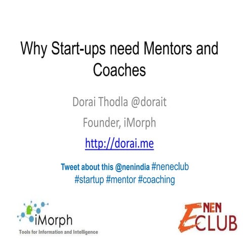 Why startups need mentors and coaches