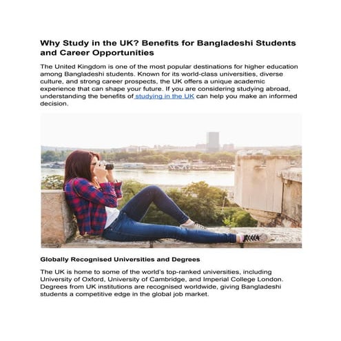 Why Study in the UK? Benefits for Bangladeshi Students & Career ...