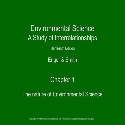 Why study the environment lecture 1