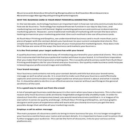 Why the business card is your most powerful marketng tool