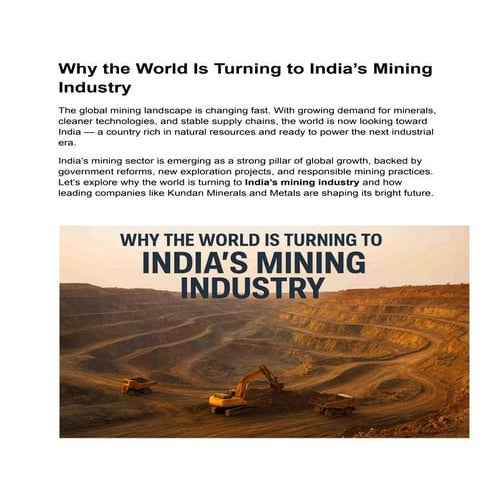 Mining sector in India | PPTX