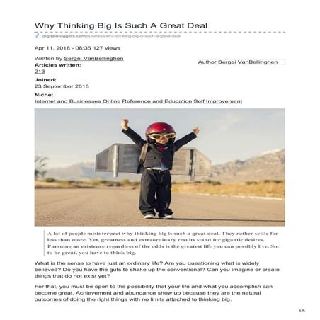Why thinking big is such a great deal