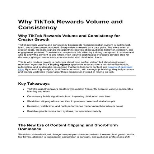 Why TikTok Rewards Volume and Consistency.docx