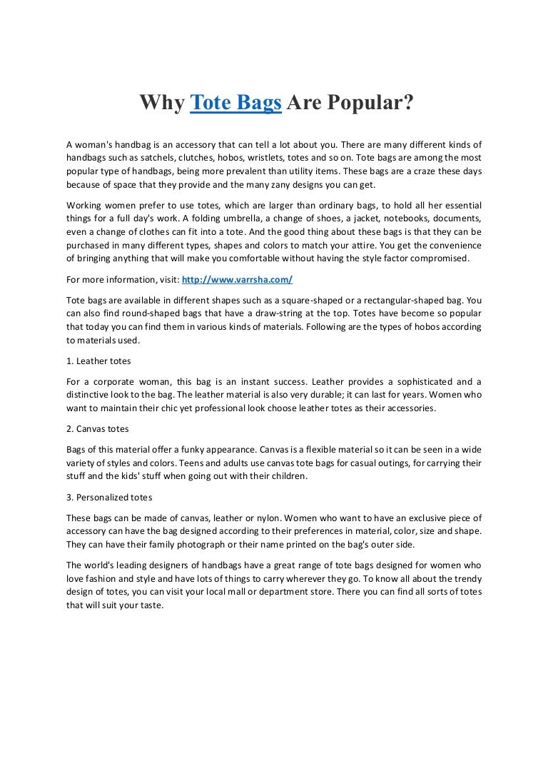 Why tote bags are popular