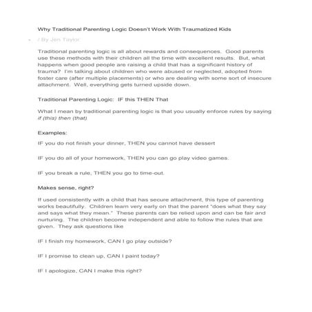 Why Traditional Parenting Logic Doesnt Work