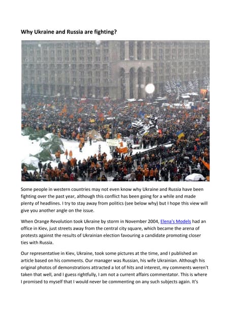 Why ukraine and russia are fighting