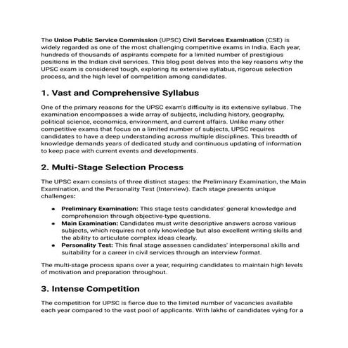 Why UPSC Exam Is Tough: The Challenge of Cracking the UPSC Exam