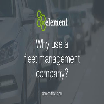 Why should you use a fleet management company? 