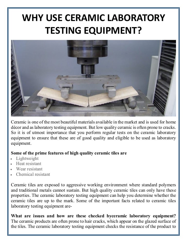 Why use ceramic laboratory testing equipment