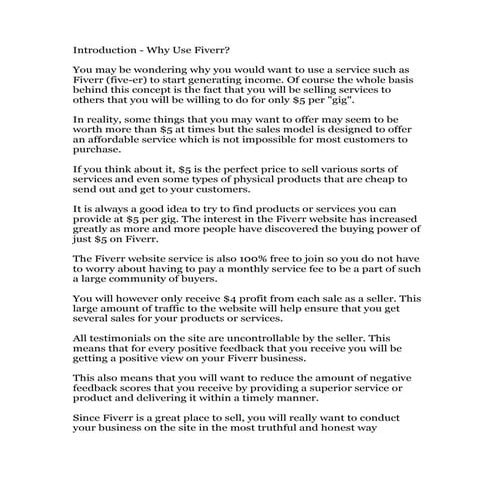How To Make Money On Fiverr Pdf