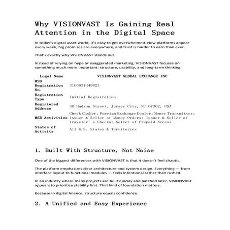 VISIONVAST: Built on Compliance, Strengthened by Trust | PDF