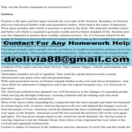 Why was the frontier important in American historySolutionFro.pdf