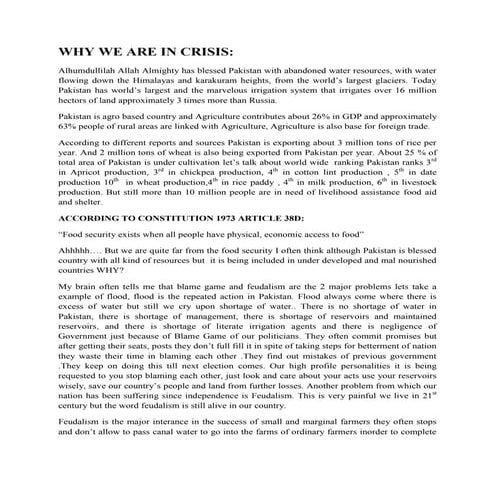 Why we are in crisis