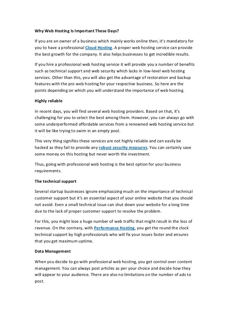 Why Web Hosting Is Important These Days Images, Photos, Reviews