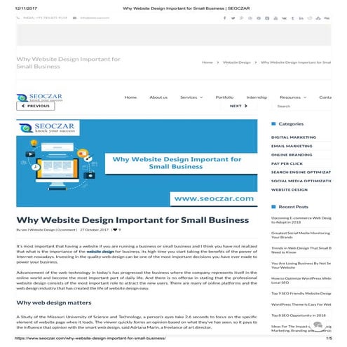 Why website design important for small business   seoczar