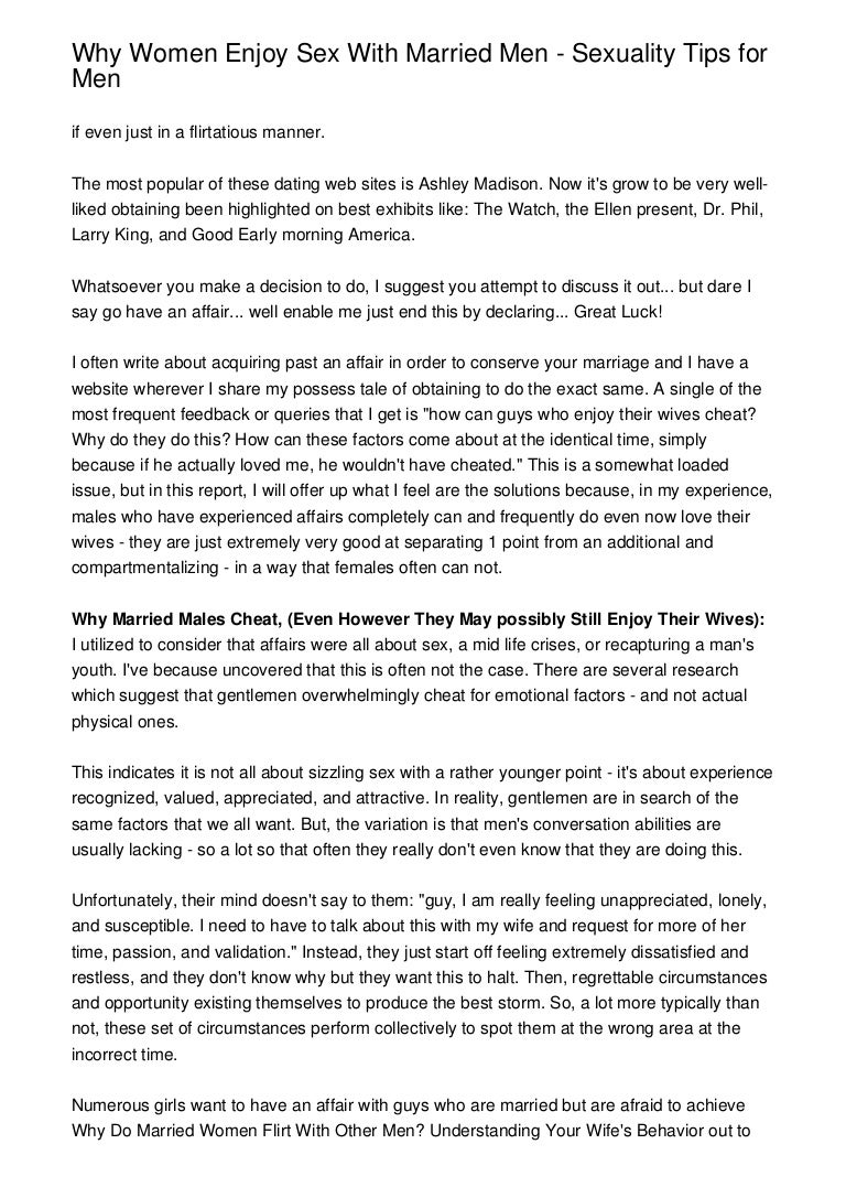 Why do guys flirt with married woman