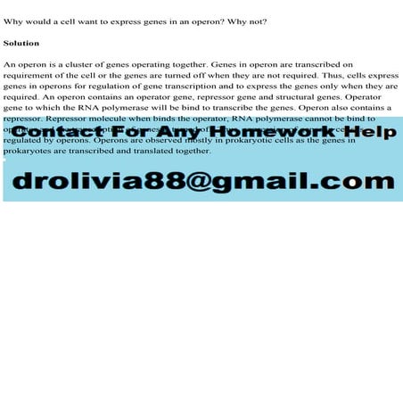 Why would a cell want to express genes in an operon Why notSol.pdf