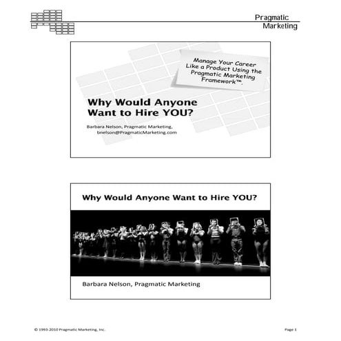 Why Would Anyone Want to Hire You by Barbara Nelson - pcSC Session 11