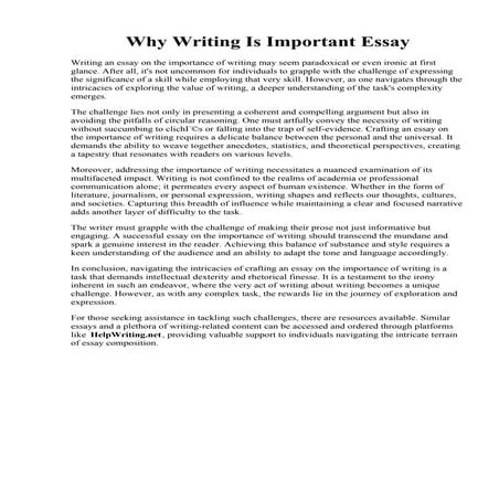 Why Writing Is Important Essay.pdf