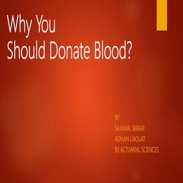 Why you should donate blood?