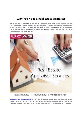 Why you need a real estate appraiser for your property