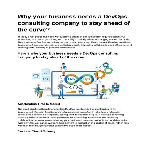 Why your business needs a DevOps consulting company to stay ahead of the curv...