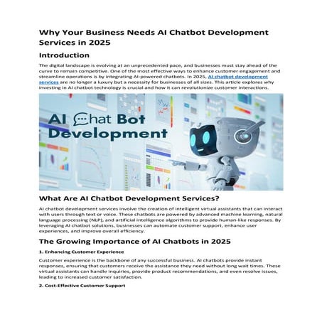 Why Your Business Needs AI Chatbot Development Services in 2025