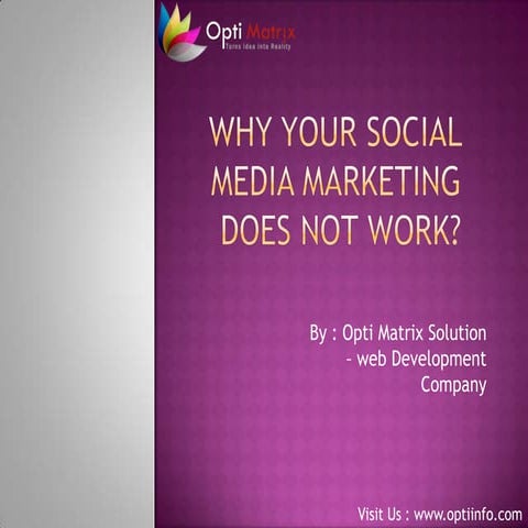 Why your social media marketing does not