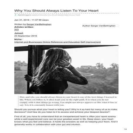Why you should always listen to your heart