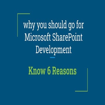 Why you should go for microsoft share point development
