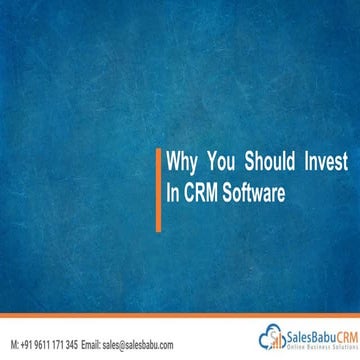 Why you should invest in crm software