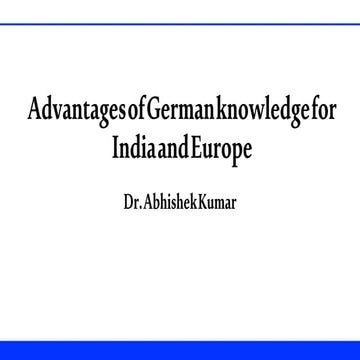 Why you should learn german as your foregin language by dr abhishek kumar