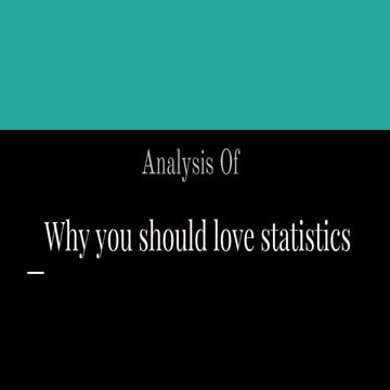 Why you should love statistics 